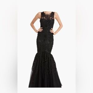 JS Collections Black Lace Mermaid Gown